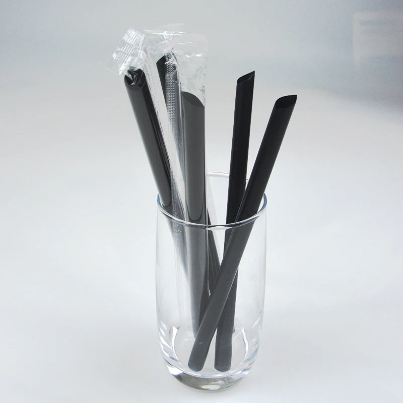 100pcs 7" Individually Wrapped Thick Plastic Straws