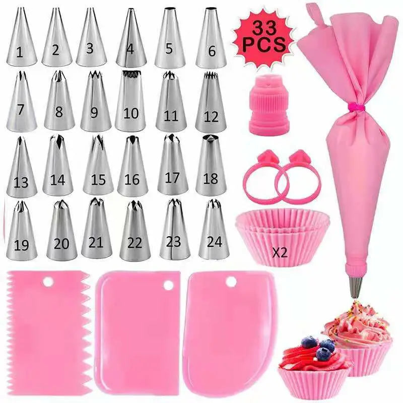 Frosting Piping Kit for Baking with Pastry Bags and Tips