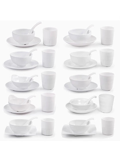 10-Piece White Commercial Dinnerware Set