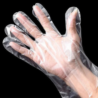 100-1000PCS Transparent Disposable Gloves | Waterproof Plastic Gloves for Kitchen & Restaurant Use