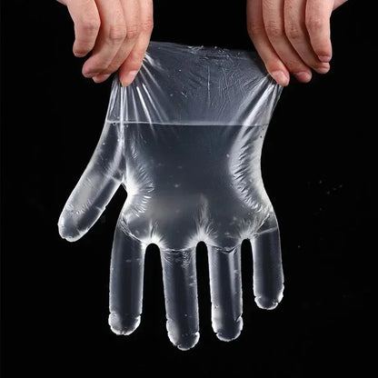 100-1000PCS Transparent Disposable Gloves | Waterproof Plastic Gloves for Kitchen & Restaurant Use