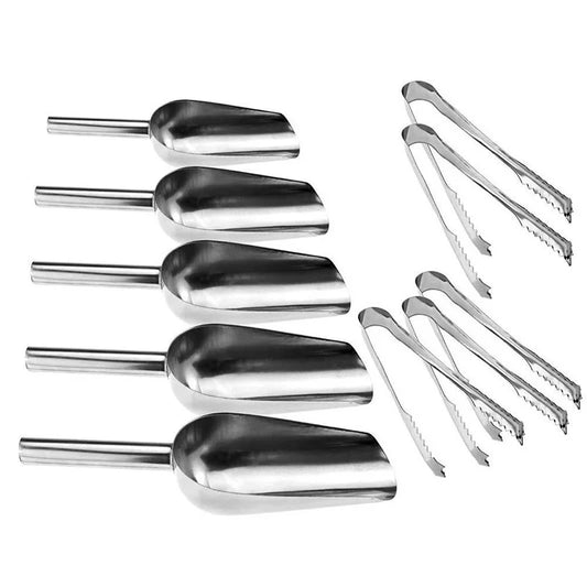 5 Set Stainless Steel Scooping Shovel/Tongs