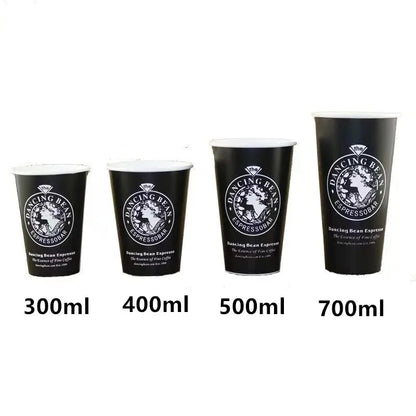 1000 Pcs Black Customizable Disposable Paper Coffee Cups | Custom-Logo