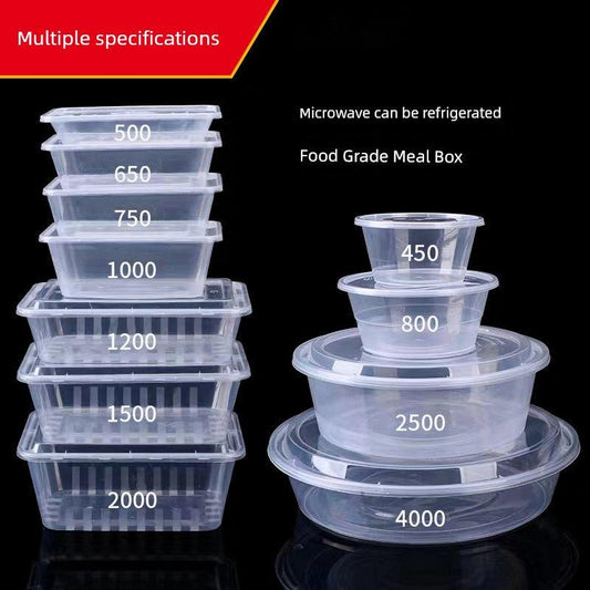 Disposable Transparent Plastic Takeaway Containers with Lid - Variety