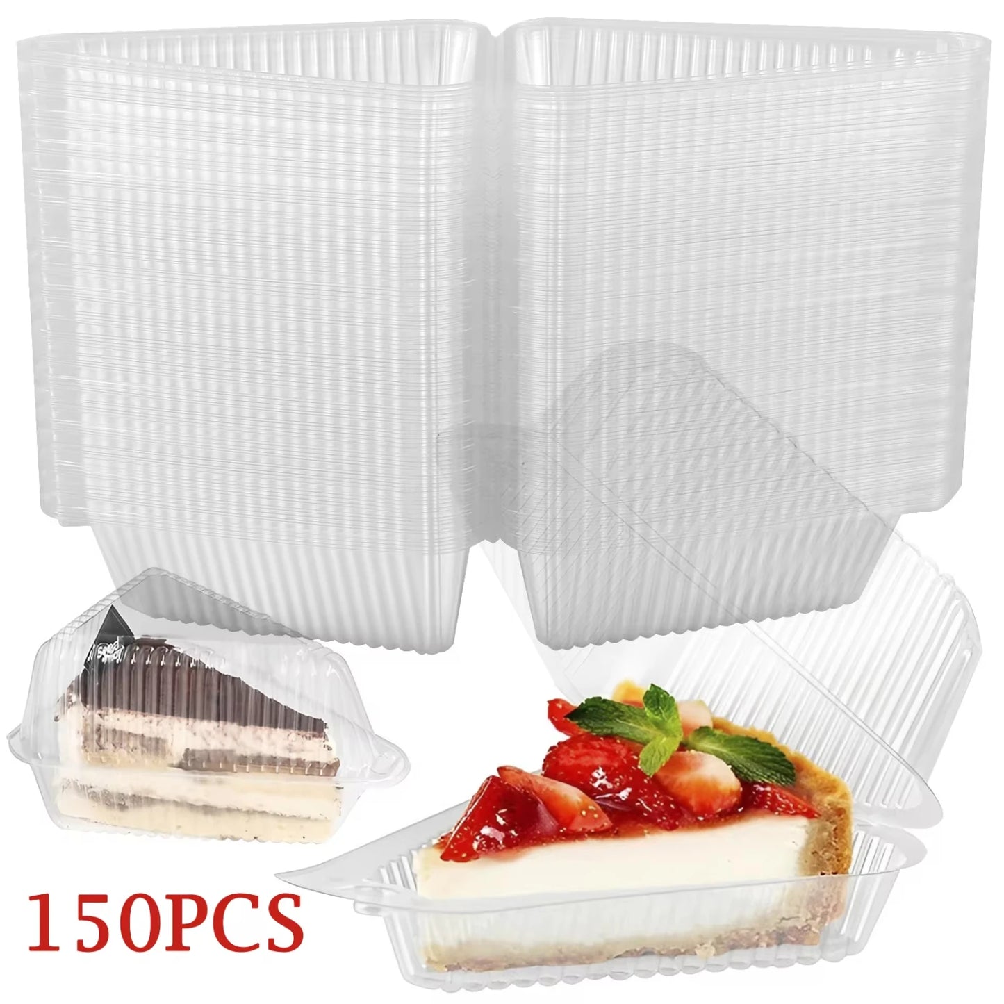 100pcs/150Pcs Cake & Pie Slice Container