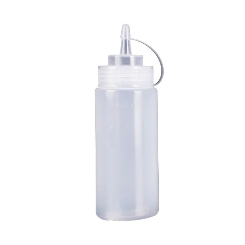 1PC White Plastic Squeeze Bottle With Cap Dispenser