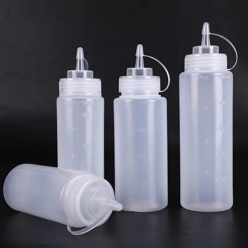 1PC White Plastic Squeeze Bottle With Cap Dispenser